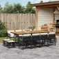 vidaXL 13-tlg. Garten-Essgruppe mit Kissen Schwarz Poly Rattan vidaXL 13-tlg. Garten-Essgruppe mit Kissen Schwarz Poly Rattan