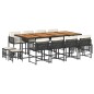 vidaXL 13-tlg. Garten-Essgruppe mit Kissen Schwarz Poly Rattan vidaXL 13-tlg. Garten-Essgruppe mit Kissen Schwarz Poly Rattan