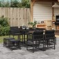 vidaXL 9-tlg. Garten-Essgruppe mit Kissen Schwarz Poly Rattan vidaXL 9-tlg. Garten-Essgruppe mit Kissen Schwarz Poly Rattan
