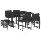 vidaXL 9-tlg. Garten-Essgruppe mit Kissen Schwarz Poly Rattan vidaXL 9-tlg. Garten-Essgruppe mit Kissen Schwarz Poly Rattan