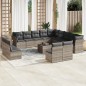 vidaXL 14-tlg. Garten-Sofagarnitur mit Kissen Hellgrau Poly Rattan vidaXL 14-tlg. Garten-Sofagarnitur mit Kissen Hellgrau Poly Rattan