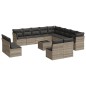 vidaXL 14-tlg. Garten-Sofagarnitur mit Kissen Hellgrau Poly Rattan vidaXL 14-tlg. Garten-Sofagarnitur mit Kissen Hellgrau Poly Rattan