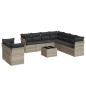 vidaXL 10-tlg. Garten-Sofagarnitur mit Kissen Hellgrau Poly Rattan vidaXL 10-tlg. Garten-Sofagarnitur mit Kissen Hellgrau Poly Rattan
