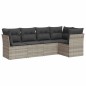vidaXL 5-tlg. Garten-Sofagarnitur mit Kissen Hellgrau Poly Rattan vidaXL 5-tlg. Garten-Sofagarnitur mit Kissen Hellgrau Poly Rattan