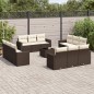 vidaXL 13-tlg. Garten-Sofagarnitur mit Kissen Braun Poly Rattan vidaXL 13-tlg. Garten-Sofagarnitur mit Kissen Braun Poly Rattan