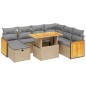 vidaXL 8-tlg. Garten-Sofagarnitur mit Kissen Beige Poly Rattan vidaXL 8-tlg. Garten-Sofagarnitur mit Kissen Beige Poly Rattan