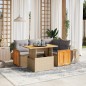 vidaXL 5-tlg. Garten-Sofagarnitur mit Kissen Beige Poly Rattan vidaXL 5-tlg. Garten-Sofagarnitur mit Kissen Beige Poly Rattan