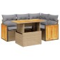 vidaXL 5-tlg. Garten-Sofagarnitur mit Kissen Beige Poly Rattan vidaXL 5-tlg. Garten-Sofagarnitur mit Kissen Beige Poly Rattan