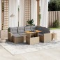 vidaXL 8-tlg. Garten-Sofagarnitur mit Kissen Beige Poly Rattan vidaXL 8-tlg. Garten-Sofagarnitur mit Kissen Beige Poly Rattan