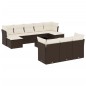 vidaXL 11-tlg. Garten-Sofagarnitur mit Kissen Braun Poly Rattan vidaXL 11-tlg. Garten-Sofagarnitur mit Kissen Braun Poly Rattan