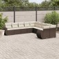 vidaXL 10-tlg. Garten-Sofagarnitur mit Kissen Braun Poly Rattan vidaXL 10-tlg. Garten-Sofagarnitur mit Kissen Braun Poly Rattan