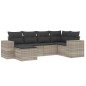 vidaXL 6-tlg. Garten-Sofagarnitur mit Kissen Hellgrau Poly Rattan vidaXL 6-tlg. Garten-Sofagarnitur mit Kissen Hellgrau Poly Rattan