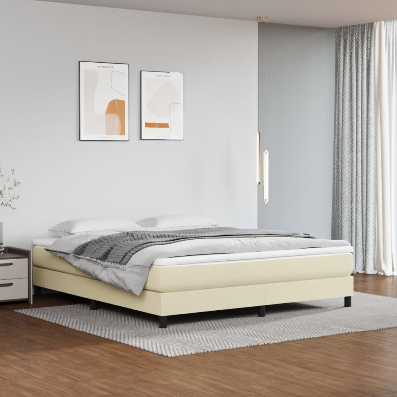 vidaXL Bettgestell Creme 180x200 cm Kunstleder vidaXL Bettgestell Creme 180x200 cm Kunstleder