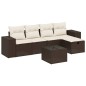 vidaXL 6-tlg. Garten-Sofagarnitur mit Kissen Braun Poly Rattan vidaXL 6-tlg. Garten-Sofagarnitur mit Kissen Braun Poly Rattan