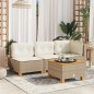 vidaXL Garten-Ecksofa mit Kissen Beige Poly Rattan vidaXL Garten-Ecksofa mit Kissen Beige Poly Rattan