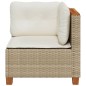 vidaXL Garten-Ecksofa mit Kissen Beige Poly Rattan vidaXL Garten-Ecksofa mit Kissen Beige Poly Rattan