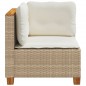 vidaXL Garten-Ecksofa mit Kissen Beige Poly Rattan vidaXL Garten-Ecksofa mit Kissen Beige Poly Rattan