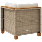 vidaXL Garten-Ecksofa mit Kissen Beige Poly Rattan vidaXL Garten-Ecksofa mit Kissen Beige Poly Rattan