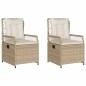 vidaXL Gartensessel 2 Stk. Verstellbar Beige Poly Rattan vidaXL Gartensessel 2 Stk. Verstellbar Beige Poly Rattan