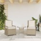 vidaXL Gartensessel 2 Stk. Verstellbar Beige Poly Rattan vidaXL Gartensessel 2 Stk. Verstellbar Beige Poly Rattan