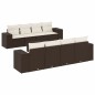 vidaXL 9-tlg. Garten-Sofagarnitur mit Kissen Braun Poly Rattan vidaXL 9-tlg. Garten-Sofagarnitur mit Kissen Braun Poly Rattan
