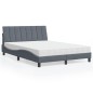 vidaXL Bett mit Matratze Dunkelgrau 140x190 cm Samt vidaXL Bett mit Matratze Dunkelgrau 140x190 cm Samt