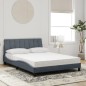 vidaXL Bett mit Matratze Dunkelgrau 140x190 cm Samt vidaXL Bett mit Matratze Dunkelgrau 140x190 cm Samt