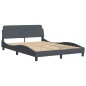vidaXL Bett mit Matratze Dunkelgrau 140x190 cm Samt vidaXL Bett mit Matratze Dunkelgrau 140x190 cm Samt