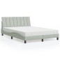 vidaXL Bett mit Matratze Hellgrau 140x200 cm Samt vidaXL Bett mit Matratze Hellgrau 140x200 cm Samt