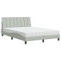 vidaXL Bett mit Matratze Hellgrau 140x200 cm Samt vidaXL Bett mit Matratze Hellgrau 140x200 cm Samt