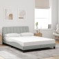 vidaXL Bett mit Matratze Hellgrau 140x200 cm Samt vidaXL Bett mit Matratze Hellgrau 140x200 cm Samt