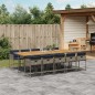 vidaXL 11-tlg. Garten-Essgruppe mit Kissen Grau Poly Rattan vidaXL 11-tlg. Garten-Essgruppe mit Kissen Grau Poly Rattan