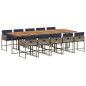 vidaXL 11-tlg. Garten-Essgruppe mit Kissen Grau Poly Rattan vidaXL 11-tlg. Garten-Essgruppe mit Kissen Grau Poly Rattan