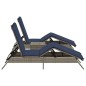 vidaXL Sonnenliegen 2 Stk. mit Tisch Grau Poly Rattan vidaXL Sonnenliegen 2 Stk. mit Tisch Grau Poly Rattan