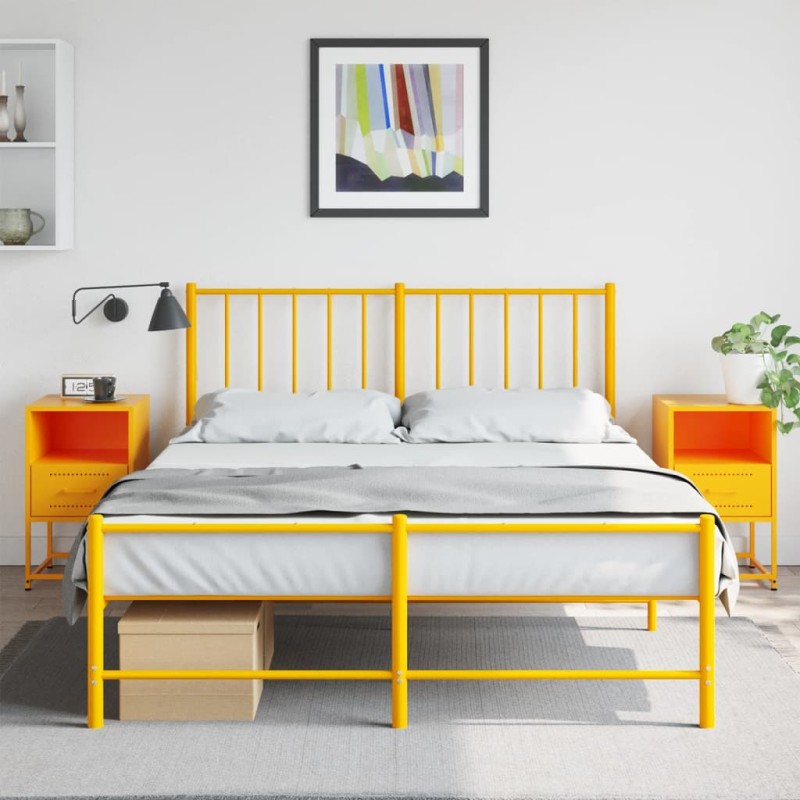 vidaXL Nachttische 2 Stk. Senfgelb 36x39x60,5 cm Stahl vidaXL Nachttische 2 Stk. Senfgelb 36x39x60,5 cm Stahl