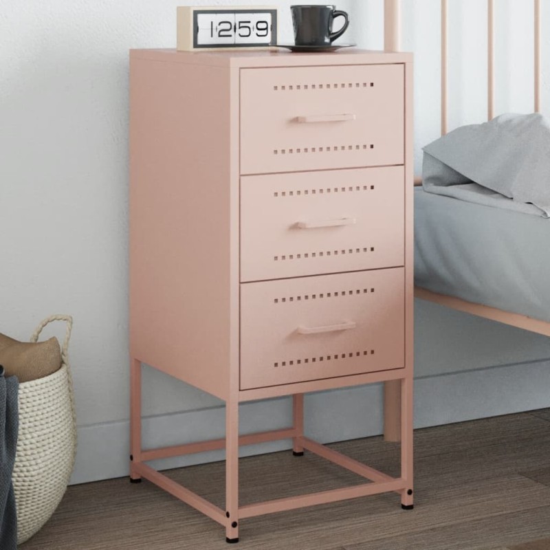 vidaXL Nachttisch Rosa 36x39x78 cm Stahl vidaXL Nachttisch Rosa 36x39x78 cm Stahl