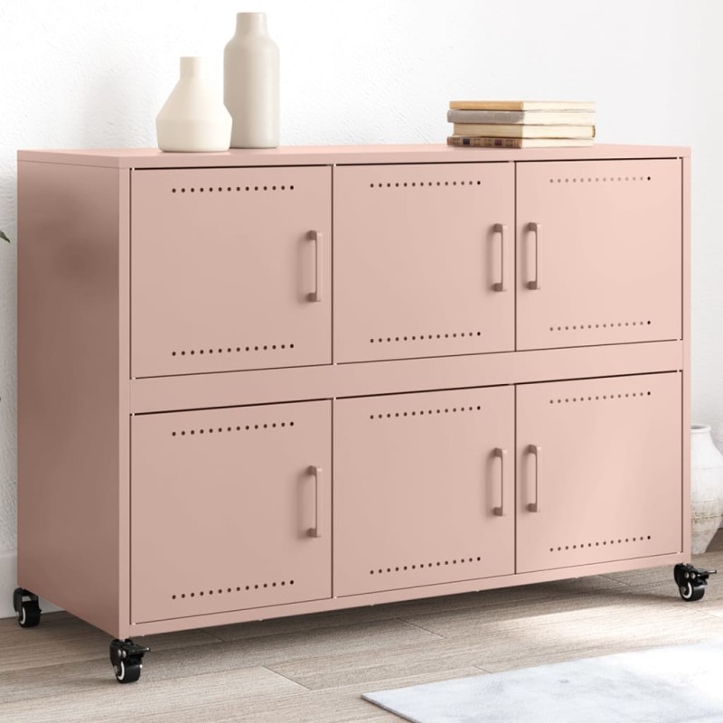 vidaXL Sideboard Rosa 100,5x39x72 cm Stahl vidaXL Sideboard Rosa 100,5x39x72 cm Stahl