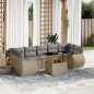 vidaXL 8-tlg. Garten-Sofagarnitur mit Kissen Beige Poly Rattan vidaXL 8-tlg. Garten-Sofagarnitur mit Kissen Beige Poly Rattan