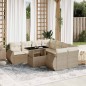 vidaXL 9-tlg. Garten-Sofagarnitur mit Kissen Beige Poly Rattan vidaXL 9-tlg. Garten-Sofagarnitur mit Kissen Beige Poly Rattan