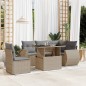 vidaXL 6-tlg. Garten-Sofagarnitur mit Kissen Beige Poly Rattan vidaXL 6-tlg. Garten-Sofagarnitur mit Kissen Beige Poly Rattan