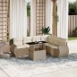 vidaXL 7-tlg. Garten-Sofagarnitur mit Kissen Beige Poly Rattan vidaXL 7-tlg. Garten-Sofagarnitur mit Kissen Beige Poly Rattan
