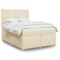 vidaXL Boxspringbett mit Matratze Creme 140x200 cm Stoff vidaXL Boxspringbett mit Matratze Creme 140x200 cm Stoff