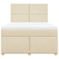 vidaXL Boxspringbett mit Matratze Creme 140x200 cm Stoff vidaXL Boxspringbett mit Matratze Creme 140x200 cm Stoff