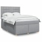 vidaXL Boxspringbett mit Matratze Hellgrau 140x200 cm Stoff vidaXL Boxspringbett mit Matratze Hellgrau 140x200 cm Stoff