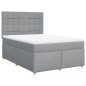vidaXL Boxspringbett mit Matratze Hellgrau 140x200 cm Stoff vidaXL Boxspringbett mit Matratze Hellgrau 140x200 cm Stoff