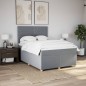 vidaXL Boxspringbett mit Matratze Hellgrau 140x200 cm Stoff vidaXL Boxspringbett mit Matratze Hellgrau 140x200 cm Stoff