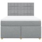 vidaXL Boxspringbett mit Matratze Hellgrau 140x200 cm Stoff vidaXL Boxspringbett mit Matratze Hellgrau 140x200 cm Stoff