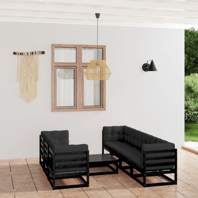 8-tlg. Garten-Lounge-Set mit Kissen Kiefer Massivholz 8-tlg. Garten-Lounge-Set mit Kissen Kiefer Massivholz
