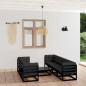 8-tlg. Garten-Lounge-Set mit Kissen Kiefer Massivholz 8-tlg. Garten-Lounge-Set mit Kissen Kiefer Massivholz