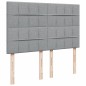 vidaXL Boxspringbett mit Matratze Hellgrau 140x200 cm Stoff vidaXL Boxspringbett mit Matratze Hellgrau 140x200 cm Stoff